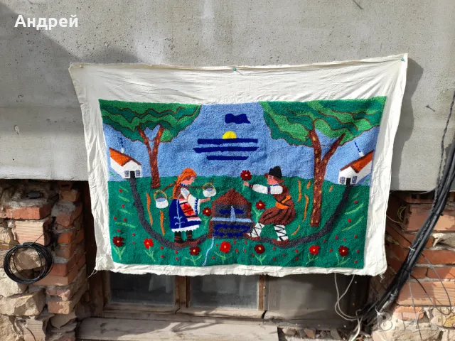 Старинен фъкан ковьор,покривка за стена #283, снимка 6 - Антикварни и старинни предмети - 49862460