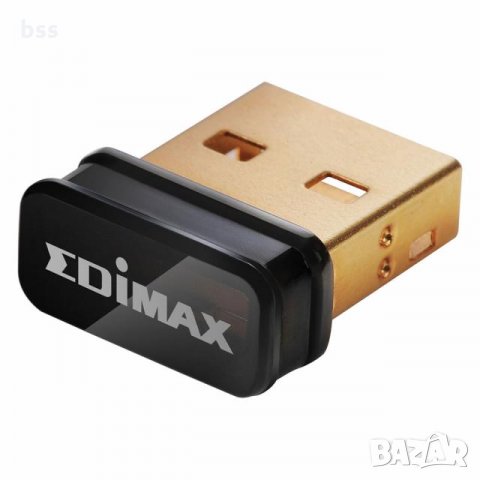 БЕЗЖИЧЕН НАНО АДАПТЕР EDIMAX EW-7811UN, USB, REALTEK, 2.4GHZ, 802.11N/G/B