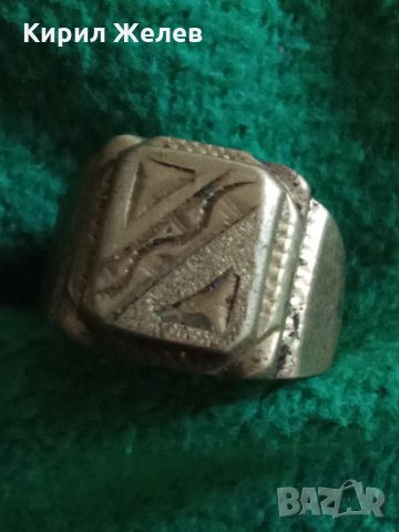 Пръстен стар бронзов СТИЛНА РЕТРО ОРНАМЕНТИКА ПОЗЛАТА РЪЧНА ИЗРАБОТКА 21272, снимка 3 - Антикварни и старинни предмети - 33544649