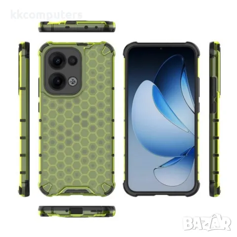 Oppo Reno13 Pro Силиконов Калъф Honeycomb TPU и Протектор, снимка 7 - Калъфи, кейсове - 49828197