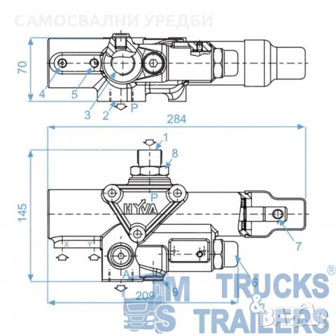 Хидравличен разпределител HYVA 170bar ¾”, снимка 2 - Части - 28178000