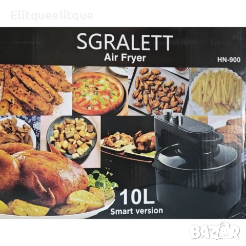 Еър Фрайър SGRALETT HN-900 – Интелигентно и здравословно готвене с 10L капацитет, снимка 4 - Друга електроника - 52241765