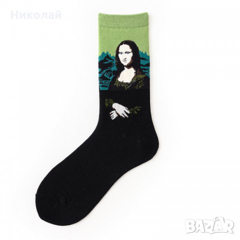 Арт чорапи Мона Лиза, снимка 2 - Арт сувенири - 27869125