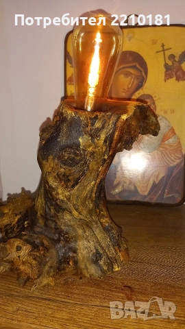 Настолна лампа дърво, снимка 2 - Настолни лампи - 52847367