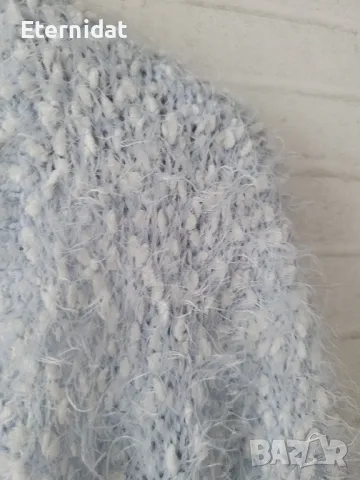 Пухена синя връхна жилетка , снимка 10 - Жилетки - 47803628