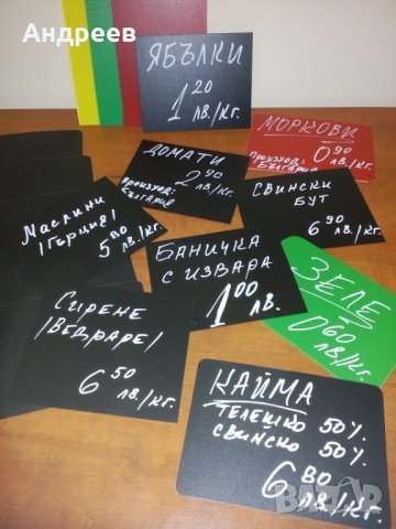 Табелки за цени и крепежи за тях