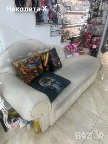 Бежов диван, снимка 2 - Дивани и мека мебел - 52548243