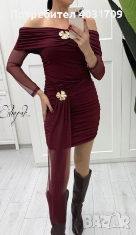 Рокля с тюл , снимка 3 - Рокли - 52660721