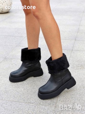 Равни боти - черна кожа - DFG88, снимка 2 - Дамски боти - 35783635