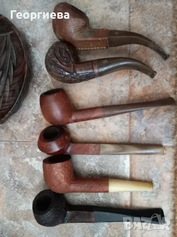 Шест броя лули с дървена поставка , снимка 3 - Лули - 50292582