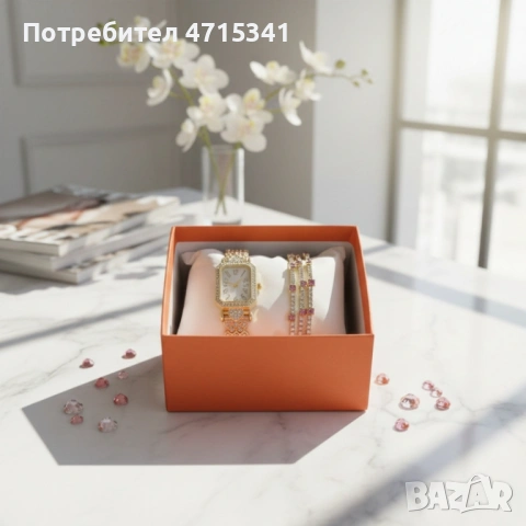 Луксозен дамски комплект златист  цвят, снимка 2 - Бижутерийни комплекти - 53197559