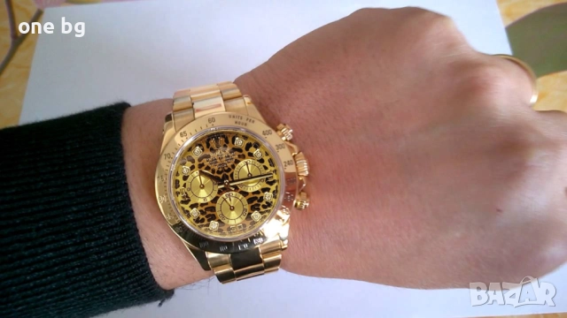 Rolex Daytona Gold Leopard 18 K Gold , снимка 9 - Луксозни - 52058550