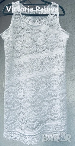 Бяла рокля индийска памучна дантела, снимка 5 - Рокли - 51025852