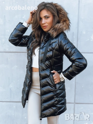 Дамско ватирано зимно яке с качулка CRYSTAL, 3цвята , снимка 2 - Якета - 47582157