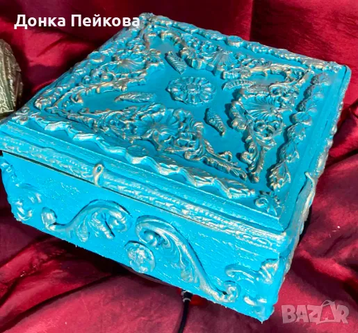 Ръчно изработена и декорирана кутия да бижута , снимка 2 - Декорация за дома - 48722316