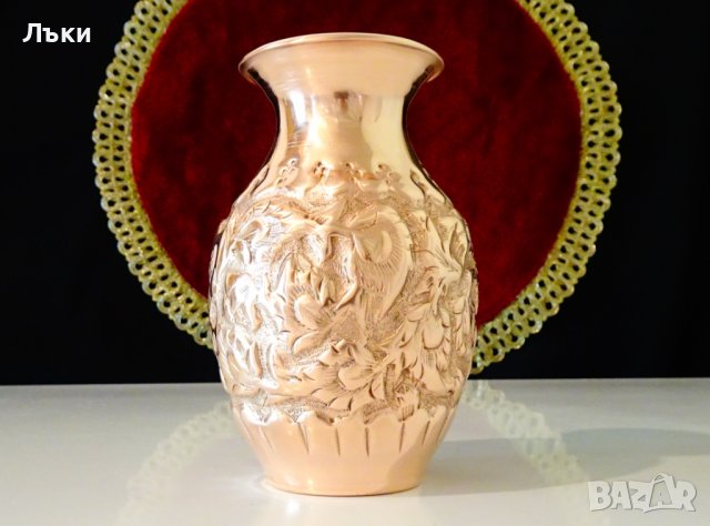 Медна ваза Исфахан Каламзани. , снимка 4 - Антикварни и старинни предмети - 37417712