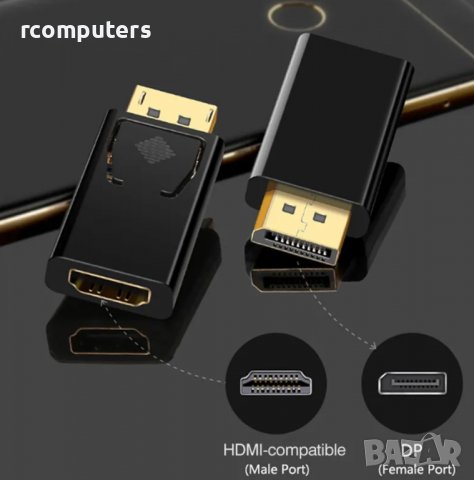 Преходник Display Port M - HDMI F 4K, снимка 1