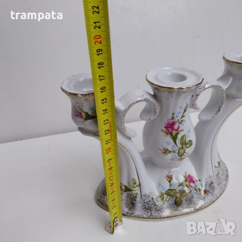 НАЙ ДОБРАТА ОФЕРТА Стар порцеланов свещник , снимка 6 - Други ценни предмети - 52616965