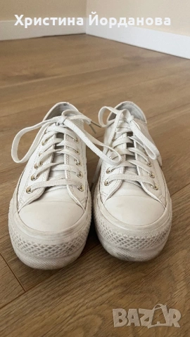 Converse Кецове 36,5 Бели Кожени, снимка 2 - Кецове - 53464912