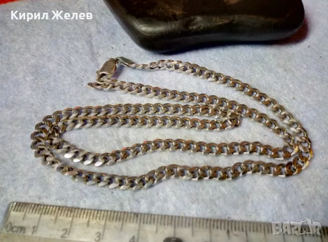 СТАР СТИЛЕН СРЕБЪРЕН ЛАНЕЦ СИНДЖИР СРЕБРО 925 КЛАСИЧЕСКА ПЛЕТКА РЪЧНА БИЖУТЕРСКА РАБОТА 47515, снимка 4 - Колиета, медальони, синджири - 48480904