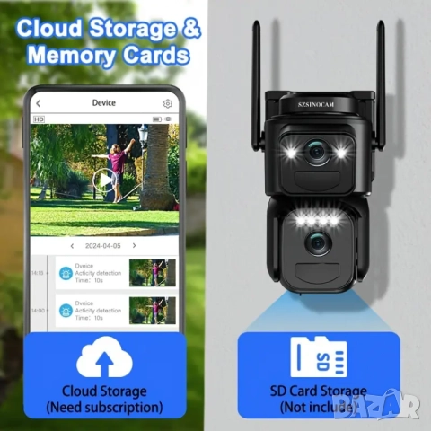 Нискоенергоемка CCTV Камера 1080P WiFi, соларен панел и издържлива батерия , снимка 3 - IP камери - 51946985