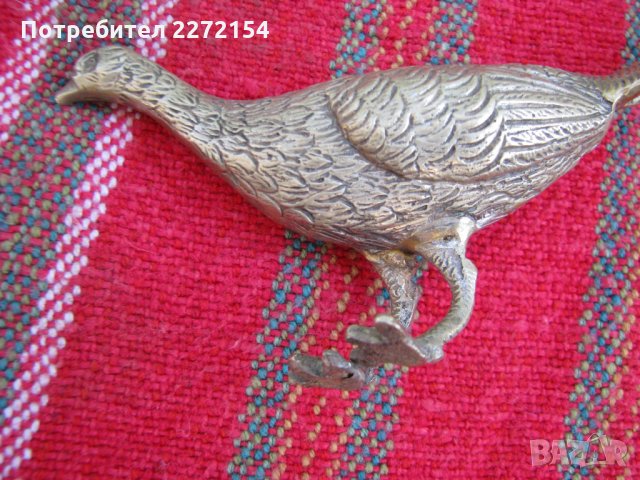 Посребрена птица паун пластика статуетка, снимка 2 - Антикварни и старинни предмети - 28415549
