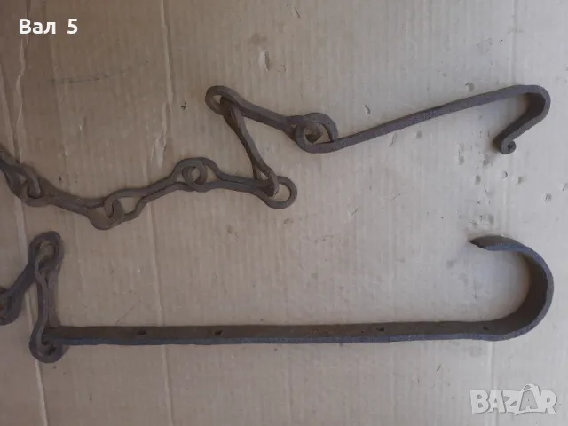 Стара верига за огнище от ковано желязо , здрава, снимка 4 - Антикварни и старинни предмети - 50327139