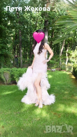 Елегантна вечерна рокля Tyra на марката RADICHEV, носена само 4 часа. Цвят розов.