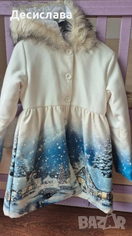 Детcко зимно пaлто c кaчулкa cъc зимнa кaртинкa зa момиче , снимка 2 - Детски якета и елеци - 52024225