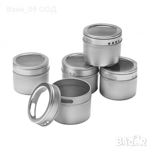 Сет канистерчета за подправки с магнитна стойка, снимка 9 - Аксесоари за кухня - 34763286