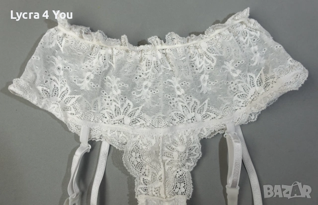 Нови бели дантелени полупрашки с вградени жартиери, снимка 2 - Бельо - 53144424