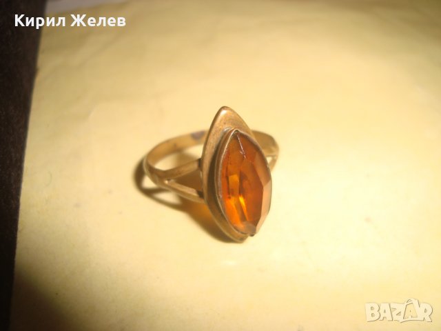 СТАРИНЕН БРОНЗОВ АРТ НУВО ПРЪСТЕН с ФАСЕТИРАН ЦИТРИН МАЙСТОРСКА РЪЧНА ИЗРАБОТКА 22205, снимка 9 - Антикварни и старинни предмети - 33134364