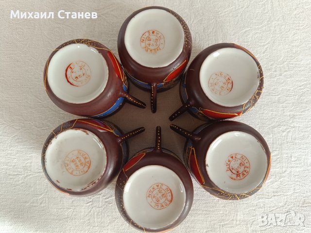 Японски Moriage сервиз за зелен чай / кафе от костен порцелан, снимка 8 - Сервизи - 43365772