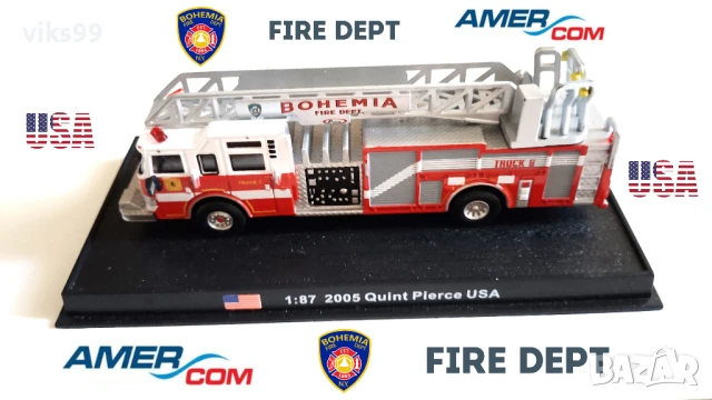 Метална Пожарна 2005 Quint Pierce Fire Truck Amercom