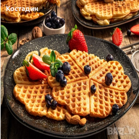 Гофретник с терморегулатор и незалепващи плочи – перфектни гофрети всеки път, снимка 2 - Гофретници - 52472492