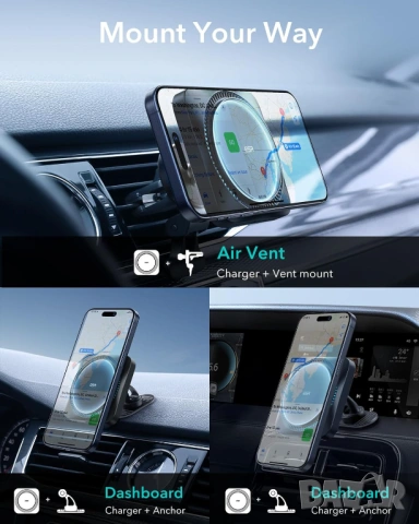 Зарядно за кола ESR MagSafe с CryoBoost охлаждане на телефона , снимка 2 - Друга електроника - 53421040