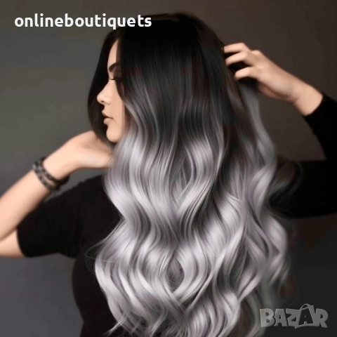 Сиво омбре с клипси, снимка 4 - Аксесоари за коса - 29208989