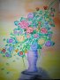 картина цветя -ръчно  рисувана с маслени бои, снимка 1 - Картини - 37034091