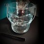 1379 Стъклена купа за лед с щипка ледарка ЧЕРЕП 900ml, снимка 3