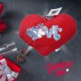 Подаръчна плюшена Свети Валентин музикална възглавничка Сърце с бляскав надпис LOVE, снимка 3