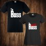 Тениски за двойки с щампи, мъжка тениска + дамска тениска  THE  BOSS / THE REAL BOSS