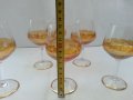 Ретро чаши на столче за вино с златен кант, снимка 2