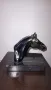 Много красива статуетка на конска глава.  Метал и гранит., снимка 3