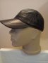 Черна шапка Естествена кожа с козирка Класик, снимка 1 - Шапки - 38024430