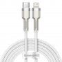 Кабел BASEUS Type-C lightning port, 5A, 20W, 2m, Fast charge – бял, снимка 1 - USB кабели - 32942222