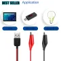 Нова тестова сонда преходник от USB към кабели със захващащи скоби тип „крокодил“ за мултицет кола, снимка 8