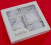 Бебешки памучен комплект за новородено 5 части в бяло и синьо марка Babidu , снимка 2