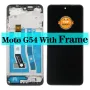 Дисплей за Motorola Moto G54, G14, XT2343-1, LCD, тъч скрийн, с рамка, екран, LED XT2343-2, LED, G54, снимка 1