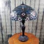 Голяма настолна лампа - Водно конче с цветя, снимка 5