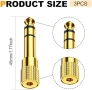Нов Аудио адаптер 6.35mm мъжки към 3.5mm женски комплект 3 броя за пиано, миксер и усилвател, снимка 2